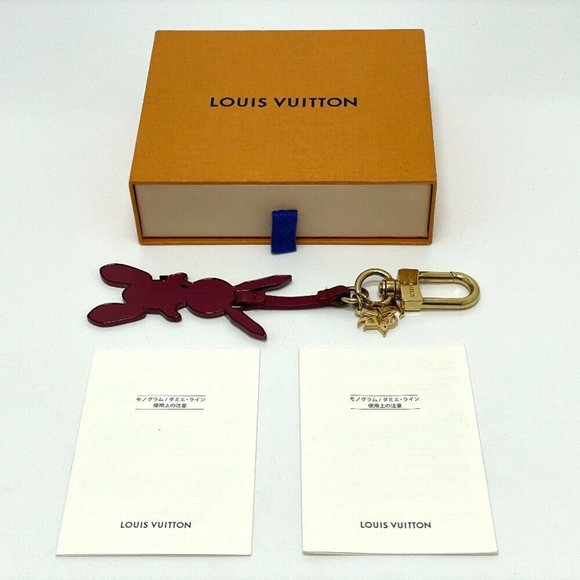 Authentic LOUIS VUITTON M62735 LV Rabbit Jeff Koons Bag Charm Key Holder Leathe - Picture 8 of 8